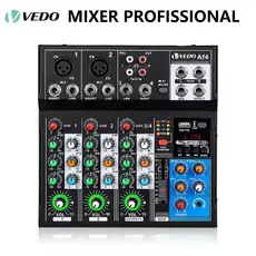 VEDO Mixer Misturador Profissional AF4 Analógico Placa de som Digital Fundida 4 Canais
