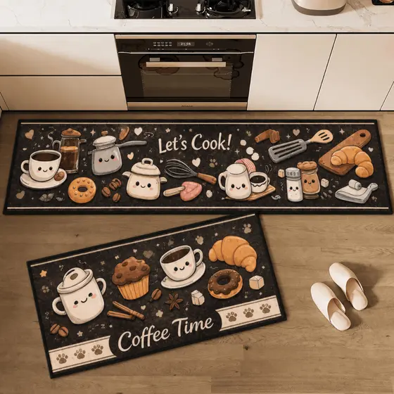Jogo Kit De Tapetes Para Cozinha Antiderrapante Belga Passadeira 2 pçs