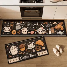 Jogo Kit De Tapetes Para Cozinha Antiderrapante Belga Passadeira 2 pçs