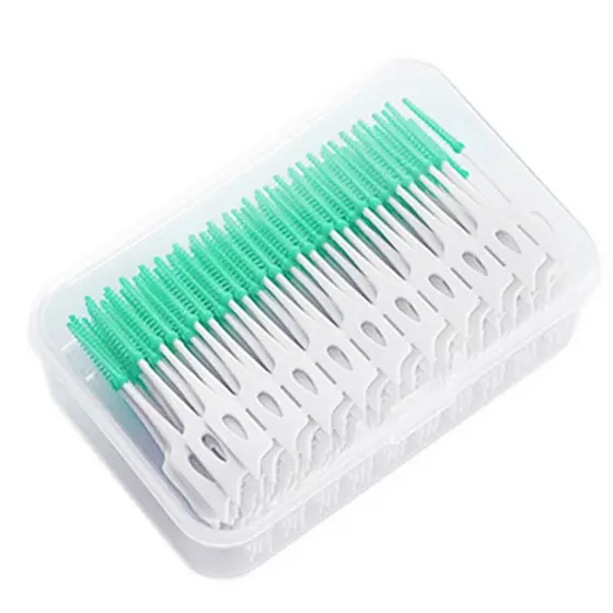 200 Unidades Escovas De Silicone Interdentais Palitos De Dente Escova Ferramentas De Limpeza Oral