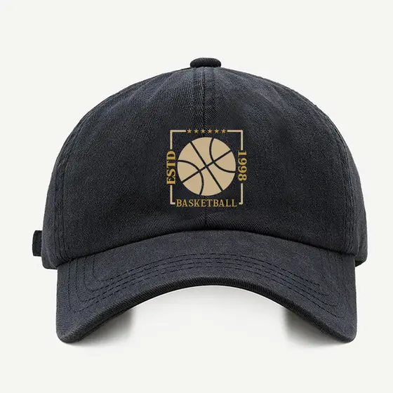 Bone baseball masculino preto Estd basketball 1988Com regualgem cores bege e branco