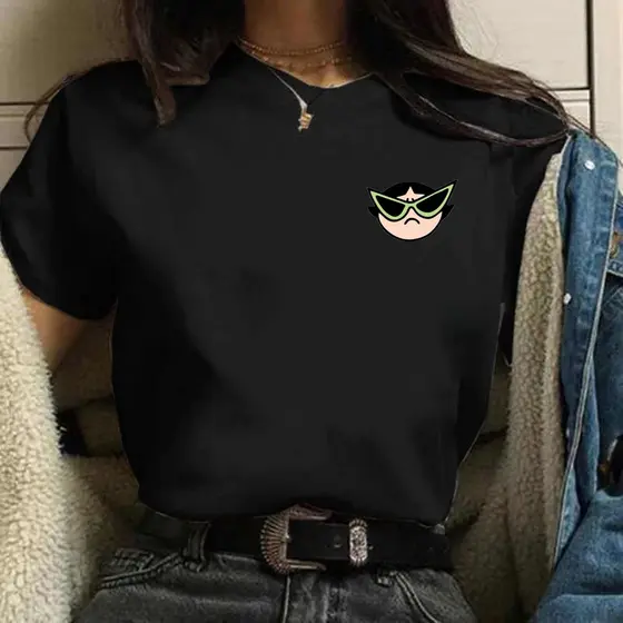Camiseta Docinho feminina preta de algodão T-Shirt Promoção