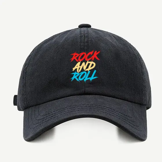 Bone baseball masculino preto Rock And Roll ColorCom regualgem cores bege e branco