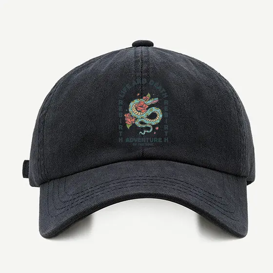 Bone baseball masculino preto Cobra Vida e MorteCom regualgem cores bege e branco