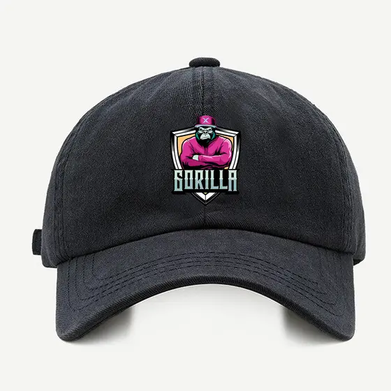 Bone baseball masculino preto Gorilla BrasaoCom regualgem cores bege e branco