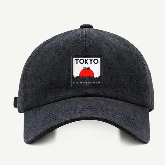 Bone baseball masculino preto Tokyo JapaoCom regualgem cores bege e branco
