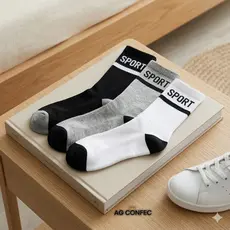 Kit 24 Pares de Meias Unissex Masculino Feminina Cano Alto Longo Masculina Feminina Confortável