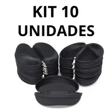Kit 10 Porta Óculos Estojo Case Capinha Para Óculos De Sol De Grau Com Zíper + 10 Flanelas