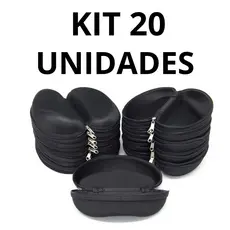 Kit 20 Porta Óculos Estojo Case Capinha Para Óculos De Sol De Grau Com Zíper + 20 Flanelas