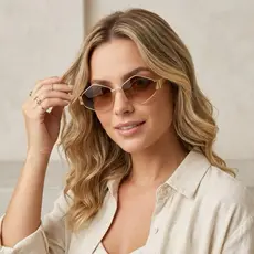 Óculos de Sol Feminino Vintage Proteção UV400 Design Clássico e Sofisticado