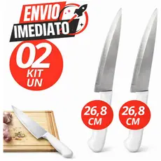 KIT 2 Facas 26,8Cm Profissional Inox Corte Perfeito Cozinha Buffet Restaurante Açougue