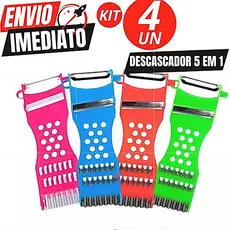 Kit 4 Descascadores Ralador Fatiador De Legumes Frutas Vegetais Lâminas 5 EM 1