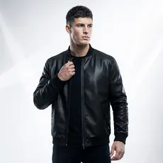 Jaqueta Masculina Frio Courino Casaco Agasalho Slim Fit Resistente Impermeável Preta com Ziper