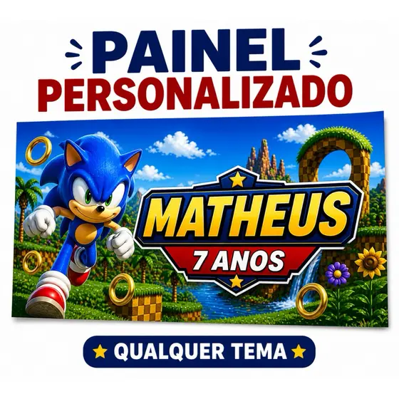 Painel Personalizado para Festa Infantil em Papel Fotográfico 230g Alta Qualidade. Qualquer tema