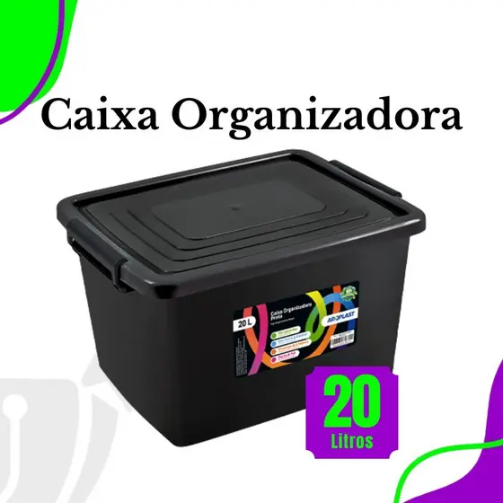 Kit 2/4 Caixas Organizadoras 20 Litros Container com Alça de Segurança Multiuso