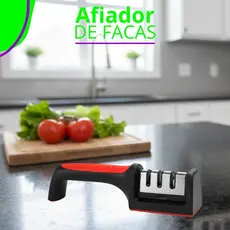 Afiador de Facas Amolador Com Cabo Anatômico e Base Antiderrapante Faca Tesoura Cutelo