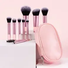 Pincéis De Maquiagem Novo 10 Mini Conjunto Com Bolsa De Pincel , Completo De Sombra De Olho Em Pó Solto