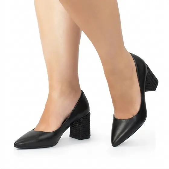 Sapato Feminino Scarpin Salto Bloco 6cm Confortável Elegante Social Casual Clássico Original AC