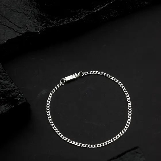Pulseira Grumet 2,4mm Masculina Banhada A Prata 925