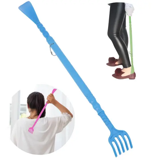 Coçador de Costas e Calçador de Sapatos Mãozinha Plástico 47cm