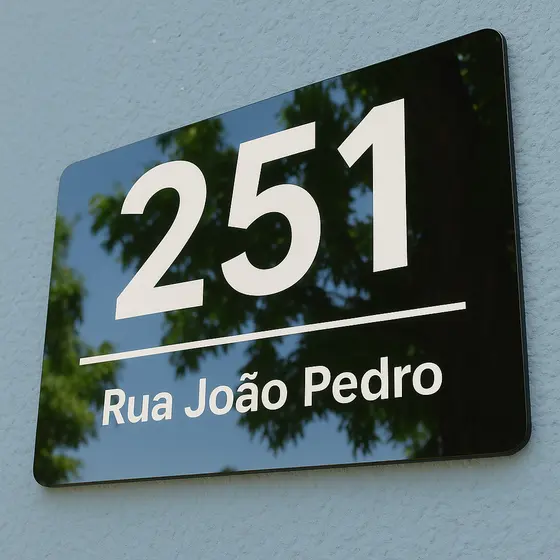 🏠 Placa em ACM para Endereço e Número de Casa – Diversas Cores – Condomínios e Empresas