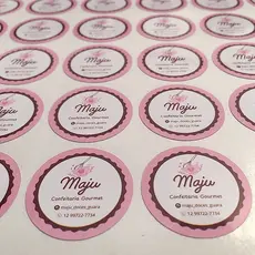 200 Etiquetas Adesivas 3x3 Personalizados Com Recorte