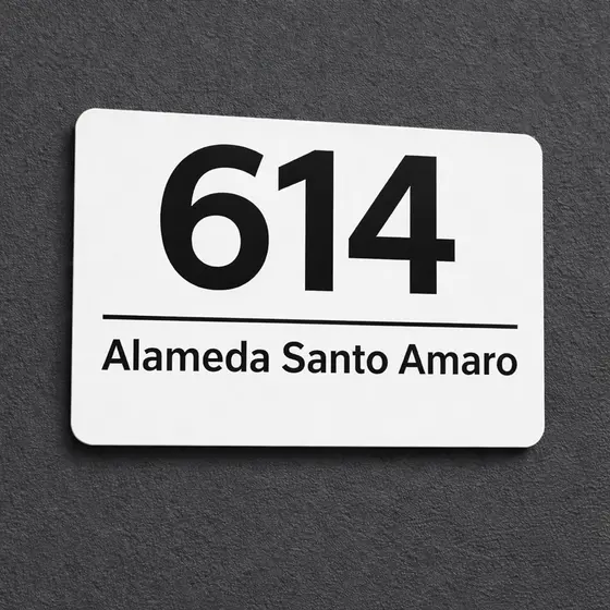 Placa de Número Residencial Personalizada | Casa Apartamento Empresa | Placa de Endereço