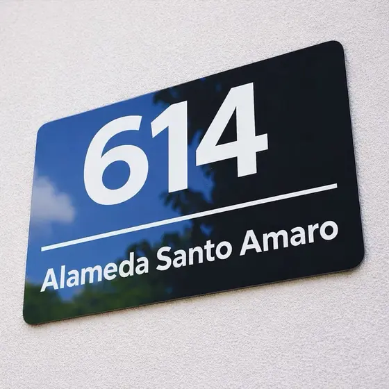 Placa de Número Residencia Personalizada | Fachada Casa Apartamento Empresa