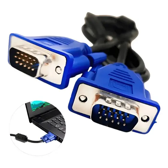 Cabo para Monitor VGA X VGA Cabo 1.5m Ponta azul