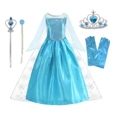 Fantasia Infantil Frozen Vestido Elsa + Kit De Acessórios