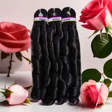 Peruca Jumbo para tranças Cabelo Boho Curl Fibra Sintética Premium 60cm 400g Para Crochet Braids GLORIA YAN HAIR