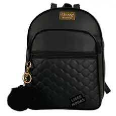 Bolsa Mochila feminina Reforçada De 3 Compartimento Couro Sintético. MODA  PREMIUM