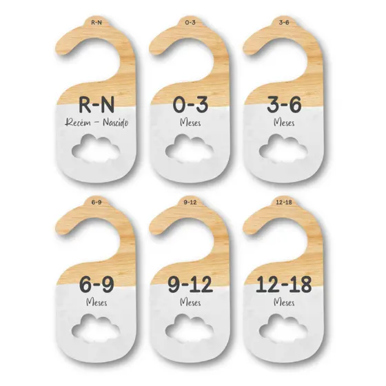 Separador E Organizador De Cabides Para Bebe Infantil  - Nuvem Branco