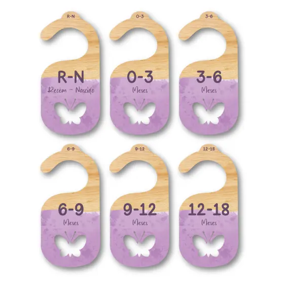 Separador E Organizador De Cabides Para Bebe Infantil - Borboleta Lilas
