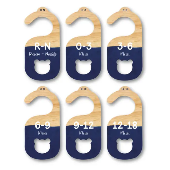 Separador E Organizador De Cabides Para Bebe Infantil  - Urso Azul Marinho