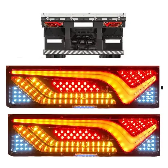 Par de Lanternas Traseiras LED para Caminhões | Setas Sequenciais | 30cm | 12V-24V
