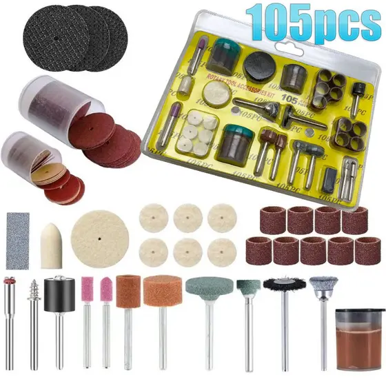 Kit 105 Acessorios Micro Retifica Dremel Compativel Lixar Cortar Polir