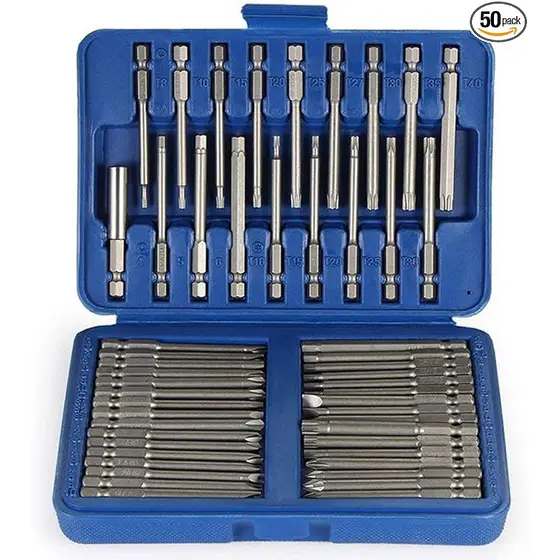 Jogo De Bits Para Parafusadeira Aço Com 50 Peças Magnético