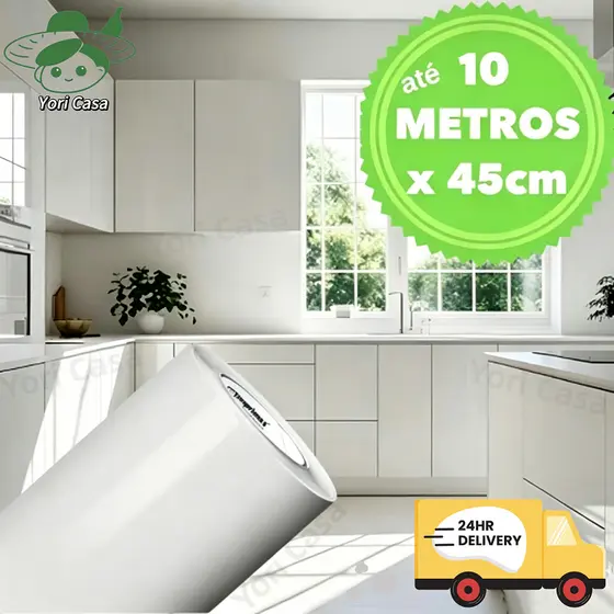 Papel Adesivo De Parede Rolo 5/10 Metros Branco Fosco Moveis Envelopamento Lav¡vel F¡ci De Aplicar