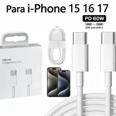 Cabo de iPhone USB-C + cabo tipo c para iPhone 15 16 17