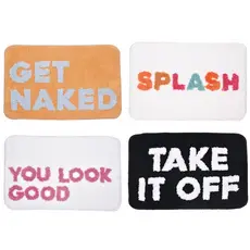 Tapete de Microfibra Antiderrapante 40 x 60 cm Fun House by Seanite Fofo Peludo Letras Frases