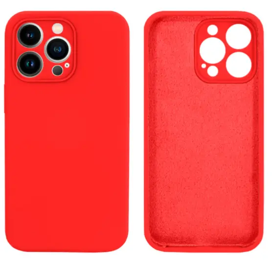 Capa Capinha Para iPhone 13 Vermelha Aveludado