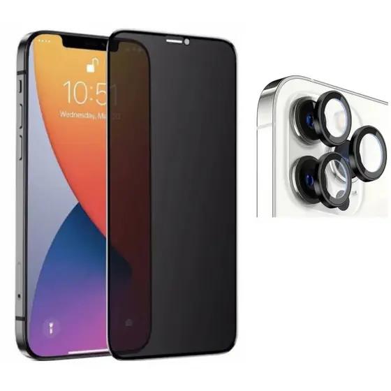 Pelicula Privacidade 3D Para Iphone 14 Pro Max + Película Câmera