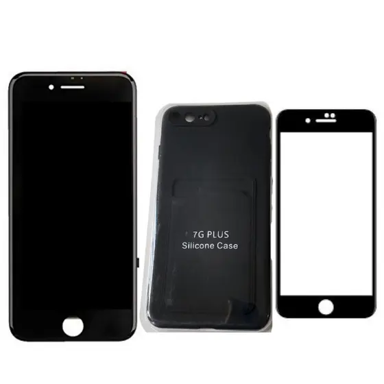 Tela Lcd Touch Para Iphone 7  + Capa Aveludada + Película 3D