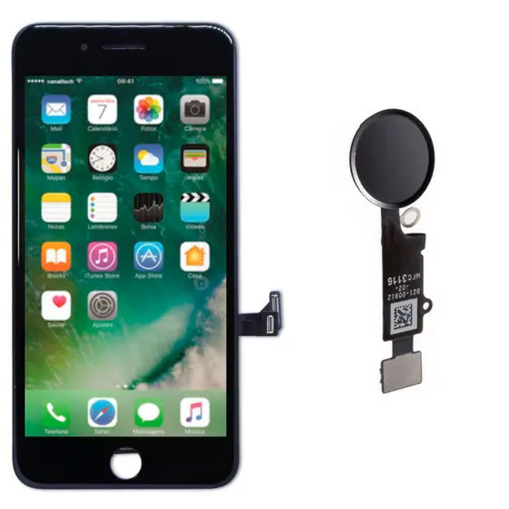 Tela Display Lcd Touch Para iPhone 7 Plus + Botão Flex Home