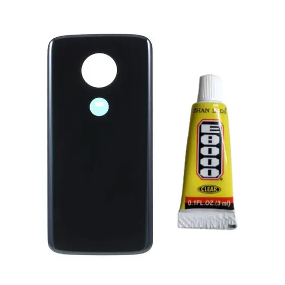 Tampa Traseira Para Moto G7 Plus Preto + Cola 3Ml