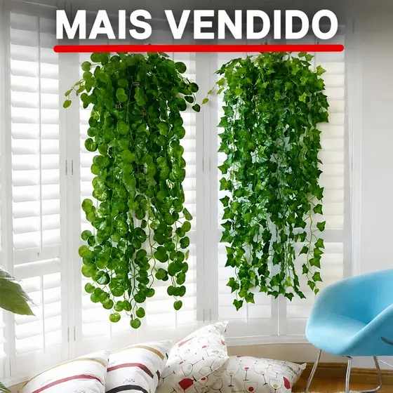 Planta Pendurada Verde Artificial Parede Folhagem Para Decoração e etc