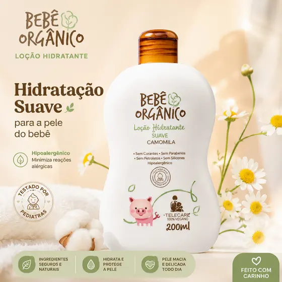 Loção Hidratante de Camomila - Limpa Acalma e Nutre - 200 ml