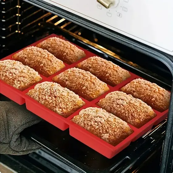 Molde retangular de Silicone para fazer bolos, biscoitos e Chocolate, com 9 furos ou molde de rosca