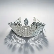 Tiara de Zinco Liga de Alumínio com Design de Folha PRATA Elegante Para Festas e Formatura